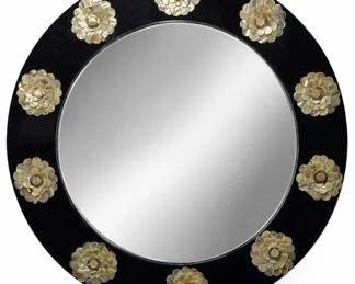 Art Deco Style Floral Motif Mother of Pearl Mirror