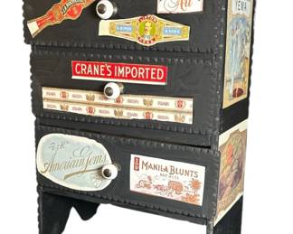 POPS CASEY (American 20th C ) Folk Art Cigar Label Cabinet