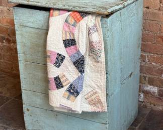 Primitive Painted Blue Blanket Chest