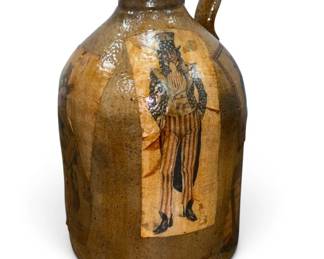 POPS CASEY Folk Art Jug, Uncle Sam