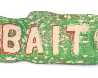 Folk Art BAIT Fish Trade Sign