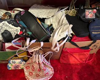 4 boxes handbags and purses