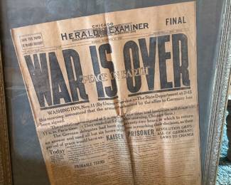 Newspaper announcing WW1 is over from 1918!