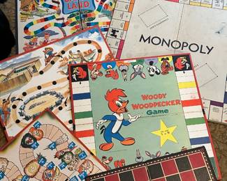 Vintage game boards and games