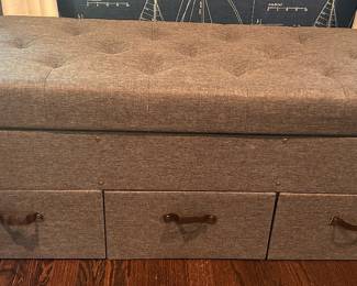 Gray fabric bench 