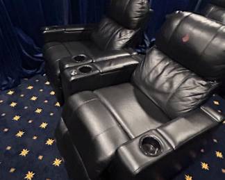 Six matching recliners for home theatre