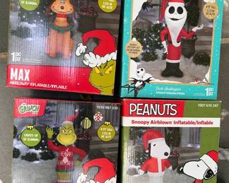 Inflatable Christmas decorations still in boxes