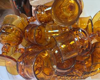 Amber Glass Goblets