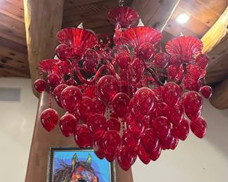 Murano Hand Blown Glass Chandelier from Murano, Italy
