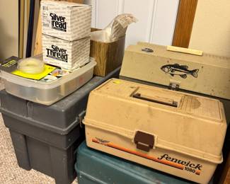 Tackle boxes full of gear