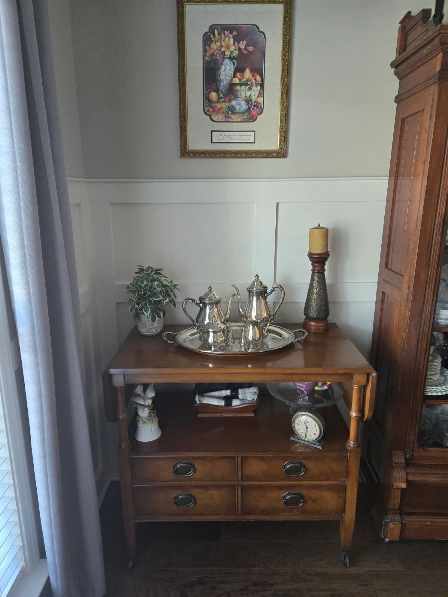 Antique drop-leaf server
