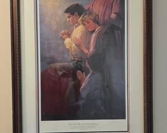 Signed, numbered, authenticated Robert Grace print, "As for me and my house" 