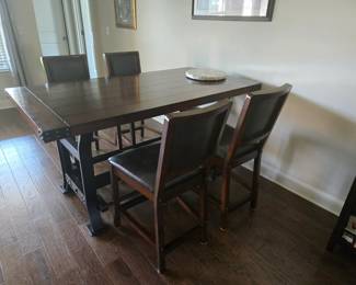Rectangular high-top table with 6 chairs