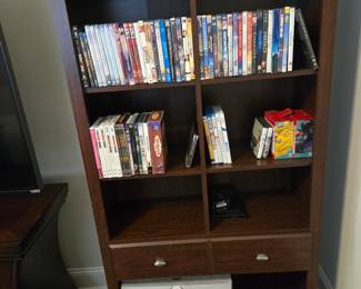 Cherry storage cabinet with 4 shelves and drawer