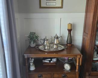 Antique drop-leaf server