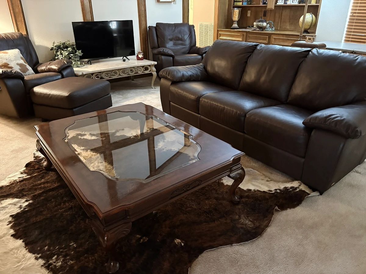 Natuzzi Italsofa leather furniture collection including sofa, two recliners and ottoman