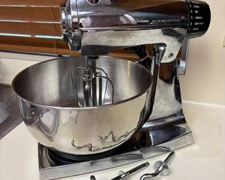 Vintage Sunbeam Mixmaster stainless steel standing mixer