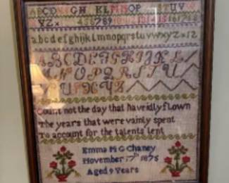 Cross stitch sampler