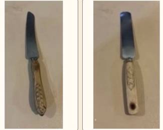 Antique bread knife and vintage frosting spatula