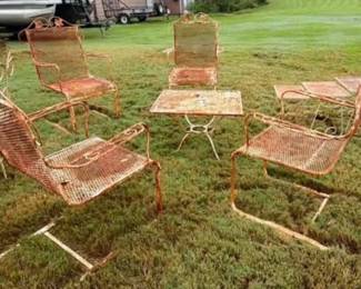 Vintage wrought iron patio set