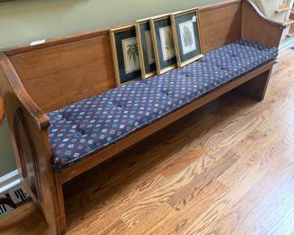 High back church pew