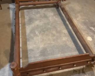 Antique wooden rope bed frame