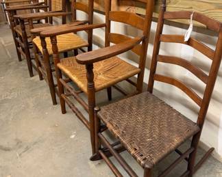 Antique chairs and rocker
