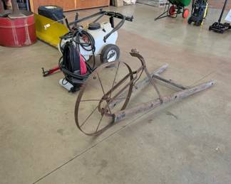 15 Gallon Yard Spray Trailer, Hand Plow