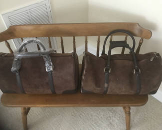 Leather carry one, nice maple bench