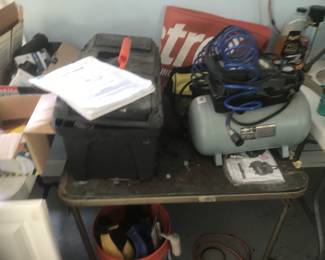 Air compressor, tool box full, fender pads 
