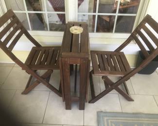 Porch table folded