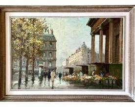 Vintage Framed Wall Art - CLAORAN Paris Street Scene
