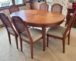 Vintage Henredon Dining Table & 6 Chairs