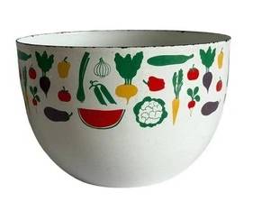 Vintage Enamelware Vegetable Bowl - Kaj Franck Finel Arabia