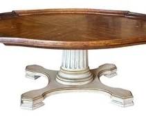 Vintage Drexel Heritage Neoclassical Scalloped Oval Pedestal Table