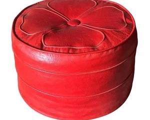 Mid Century Round Hassock Ottoman