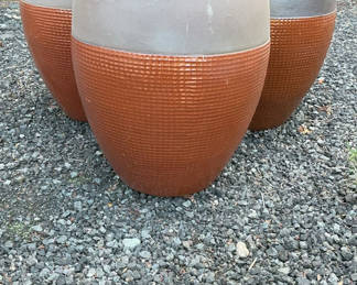Lot 162: Three Large Matching Ceramic Pots