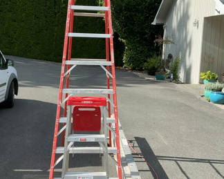 Lot 167: Werner Step Ladders And Extension Ladder