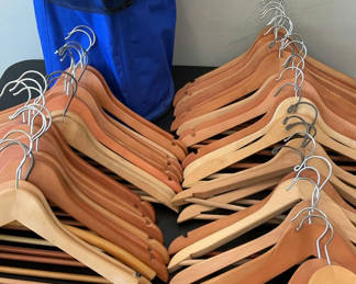 Lot 157: Wood Hangers And More