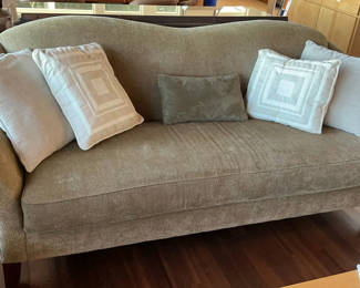 Lot 15: Broyhill Sage Fabric Couch (1 Of 2)