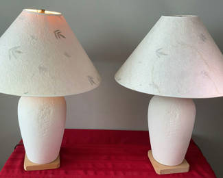 Lot 73: Two White Table Lamps