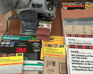 Lot 81: Sanding tools and supplies collection