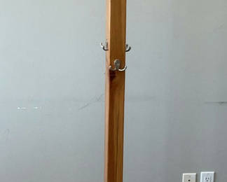 Lot 158: Solid Wood Coat Rack.