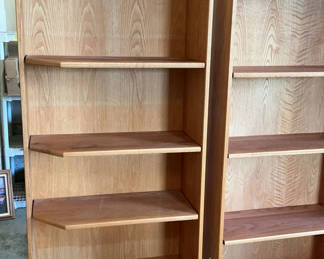 Lot 179: Two Tall solid Oak Bookshelves