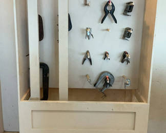 Lot 10: Rolling Clamp Storage With Clamps