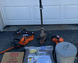 Lot 135: Cordless Yard Tools and Lawn Accessories