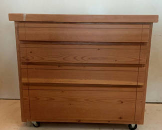 Lot 9: Rolling Work Top Cabinet With Four Drawers for workshop