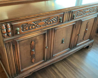 Lot 13: Vintage Spanish Style Solid Wood Buffet