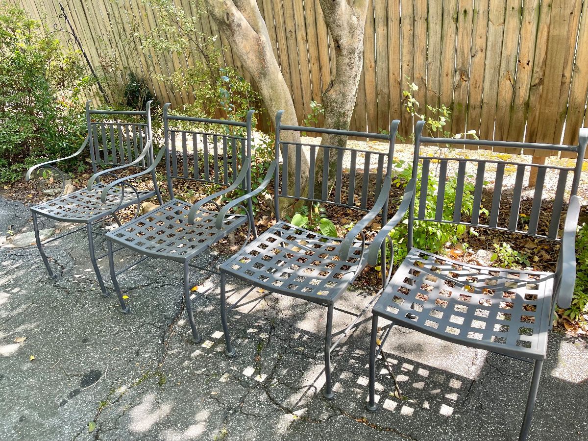 Four Iron Outdoor Chairs