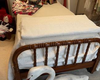 Jenny Lind bed with Trundle. Wooden swan not included.